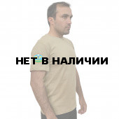 Песочная футболка с термотрансфером Десантура на рукаве