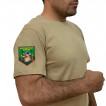 Песочная футболка с термотрансфером Пограничные войска на рукаве
