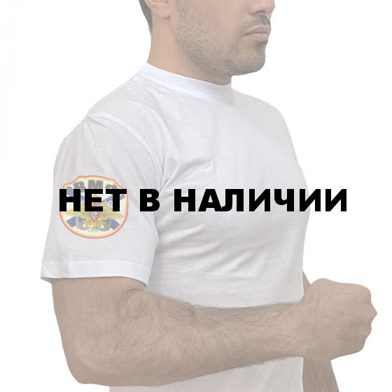 Стильная белая футболка с термотрансфером ВМФ
