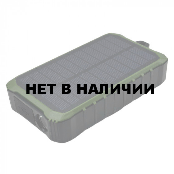 Тактический Power Bank на 12000 mAh с солнечной панелью и динамо-машиной (Олива)