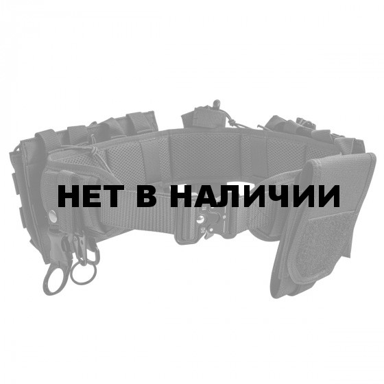 Тактический поясной ремень (бандаж) с подсумками (черный)