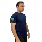 Тёмно-синяя футболка с термотрансфером Десантура на рукаве