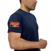 Тёмно-синяя футболка с термотрансфером Морская пехота на рукаве