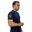 Темно-синяя удобная футболка с термотрансфером Танковые Войска