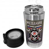Термокружка "Механик" с виниловой наклейкой.