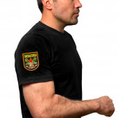 Трендовая черная футболка с термотрансфером Танковые Войска
