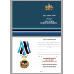 Памятная медаль За службу в Морской пехоте с мечами на подставке