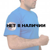 Васильковая удобная футболка с термотрансфером ВМФ СССР