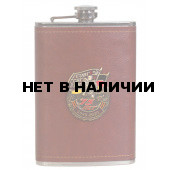 Юбилейная фляжка в кожаной оплетке с накладкой ГСВГ