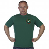 Зеленая футболка с термотрансфером Z
