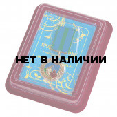 Знак Жена десантника в бархатистом футляре с пластиковой крышкой