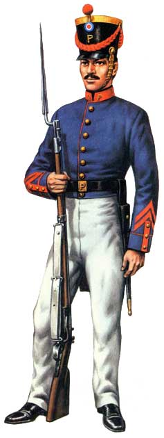 Униформа армии Чили 1830-1839 годов