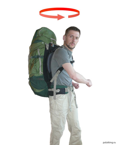 Правильная посадка туристического рюкзака на спине