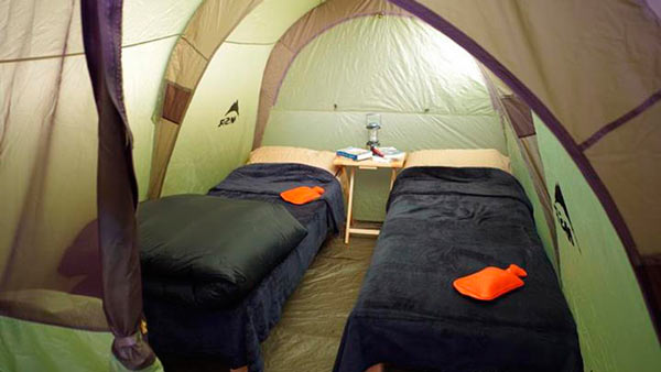 Раскладушки в палатке