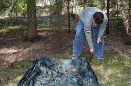 Зафиксировать тент колышками Лёгкая двухместная палатка. Tengu Mark 31T 