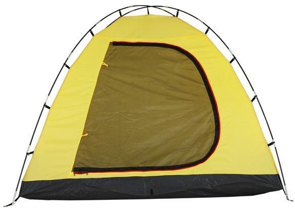 Внутренняя палатка. Застегнут полог и антимоскитная сетка. Внутренняя палатка. Застегнут полог и антимоскитная сетка. Кемпинговая палатка с большим тамбуром и тремя входами KSL Campo 4 Plus зеленый