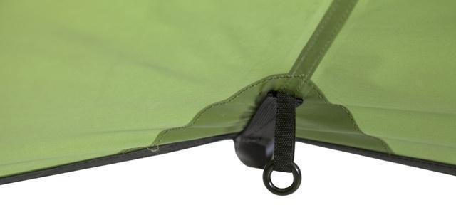 Цветная маркировка нижнего крепления спальни Цветная маркировка нижнего крепления спальни Трехместная туристическая палатка-полубочка с большим тамбуром KSL Half Roll 3 зеленый