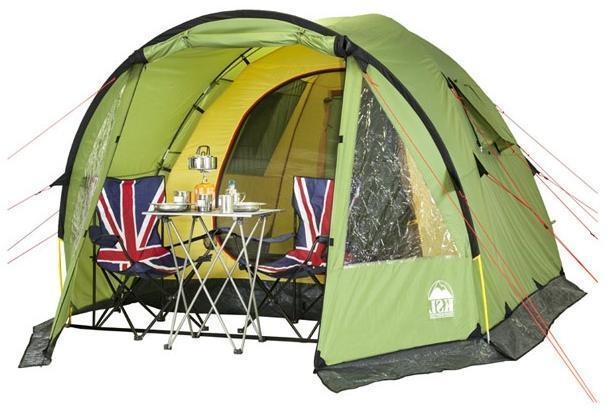 Внутреннее прстранство Внутреннее прстранство Высокая четырёхместная кемпинговая палатка KSL Campo 4 зеленый