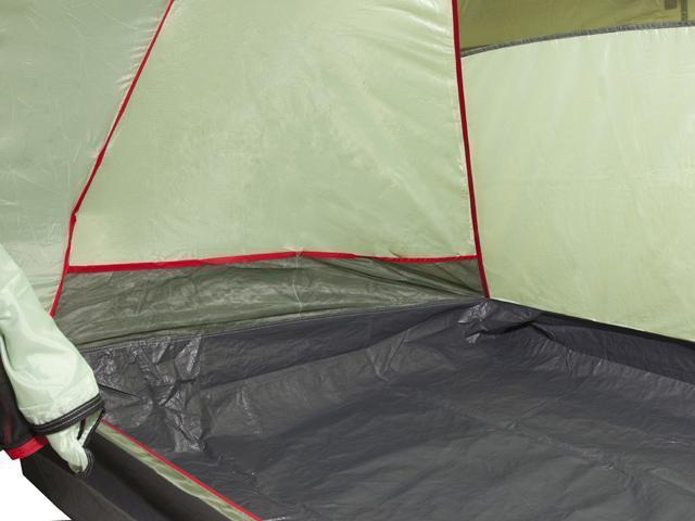 Прочное дно из армированного полиэтилена. Четырехместная кемпинговая палатка с двумя спальнями и большим тамбуром KSL Macon 4