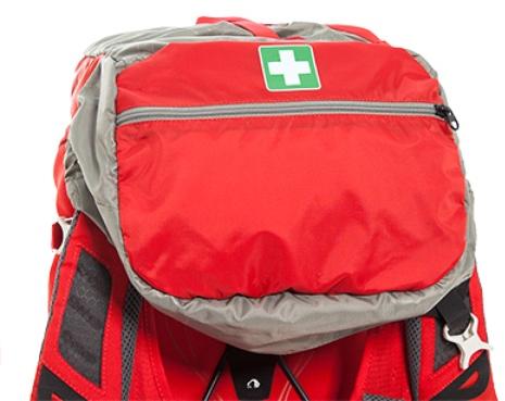 Ярко обозначенное отделение для аптечки - Спортивный рюкзак с подвеской X Vent Zero Vento 25 red