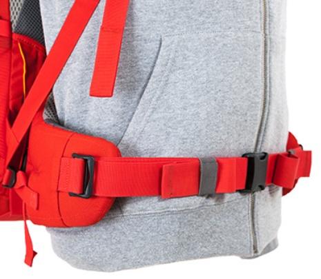 Регулирующийся поясной ремень - Женский трекинговый туристический рюкзак Isis 60 red