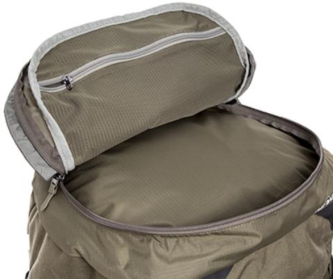 Большой карман в крышке рюкзака - Бескомпромиссный туристический рюкзак, отвечающий самым высоким требованиям Bison 75 Exp black