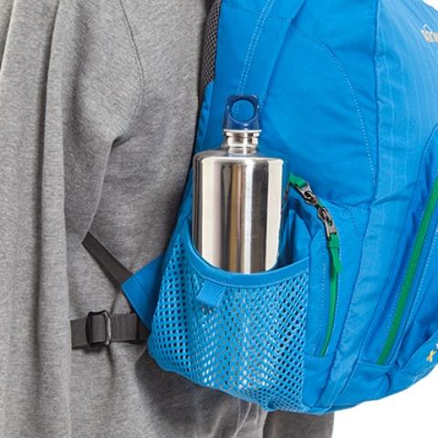 Боковые сетчатые кармашки - Городской рюкзак с множеством карманов Kangaroo bright blue