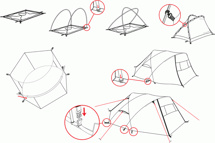 Инструкция по установке Двухместная трекинговая палатка с большим тамбуром Alexika Freedom 2 Plus зеленый