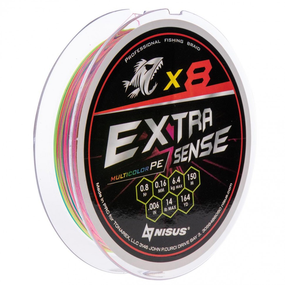  Nisus N-ES-X8-0.8/14LB Extrasense X8 PE Multicolor 150m 0.8/14LB 0.16mm 316873 - : 2992750341