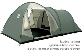 Комбинация нескольких форм в конструкции одной палатки