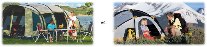 Различия кемпинговой и туристической палатки