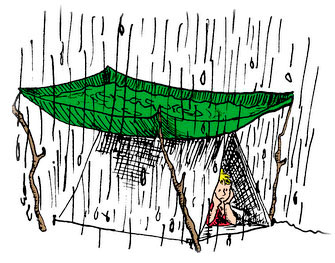Установка палатки в дождь