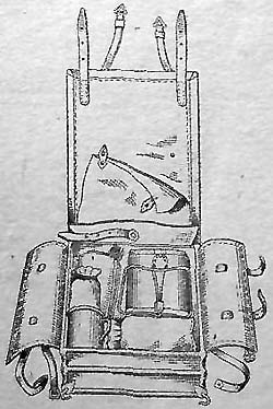 Укладка верхнего рядя рамца обр. 1936 г. ( с укладкой котелка внутрь ранца)