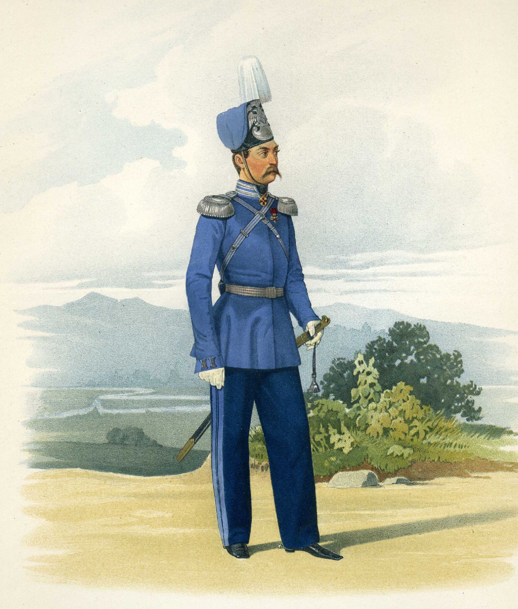Штаб-офицер лейб-атаманского Е.И.В. Наследника Цесаревича полка (парадная форма). 18 марта 1855 г.