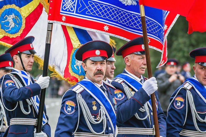 Казаки Великого войска Донского во время парада