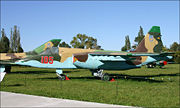 A Ukrainian Su-25 painted with earth colors on the top and sky color on the bottom