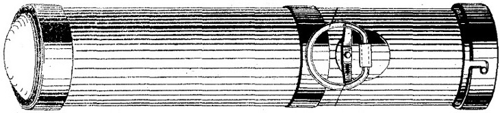 Первый ручной фонарь электрический цилиндрического типа - Дэвид Майзелл - патент 617592.
