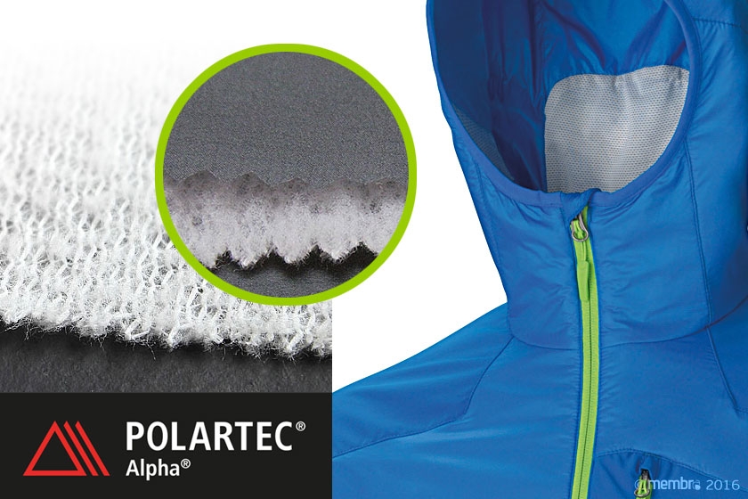 Структура утеплителя и внешний вид изделия из Polartec® Alpha®