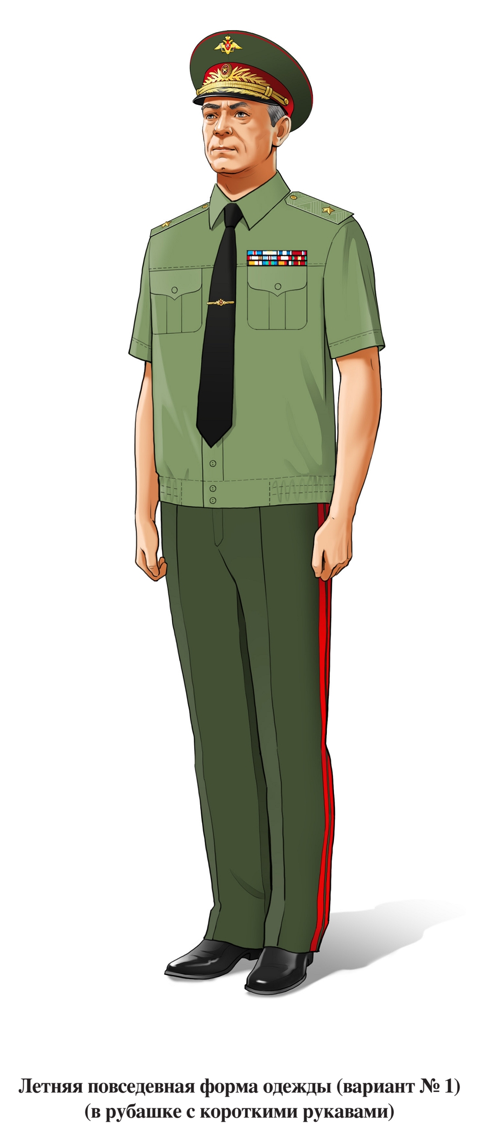 Генерал, летняя повседневная форма, в рубашке с коротким рукавом