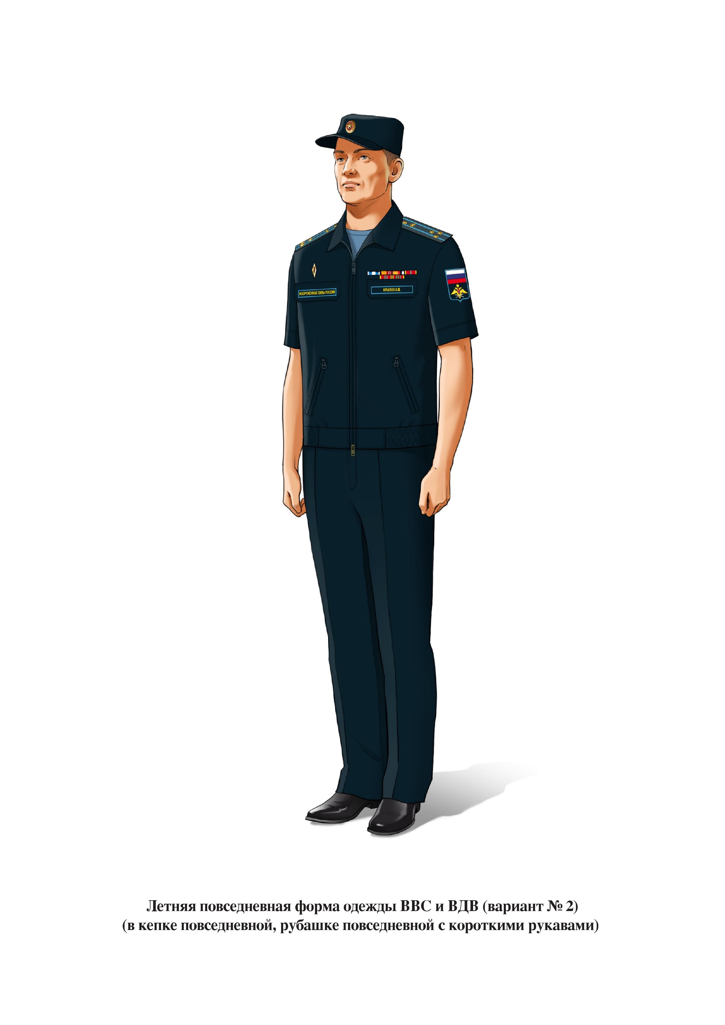 Военные нашивки на одежду ВВС и ВДВ в рубашке с коротким рукавом