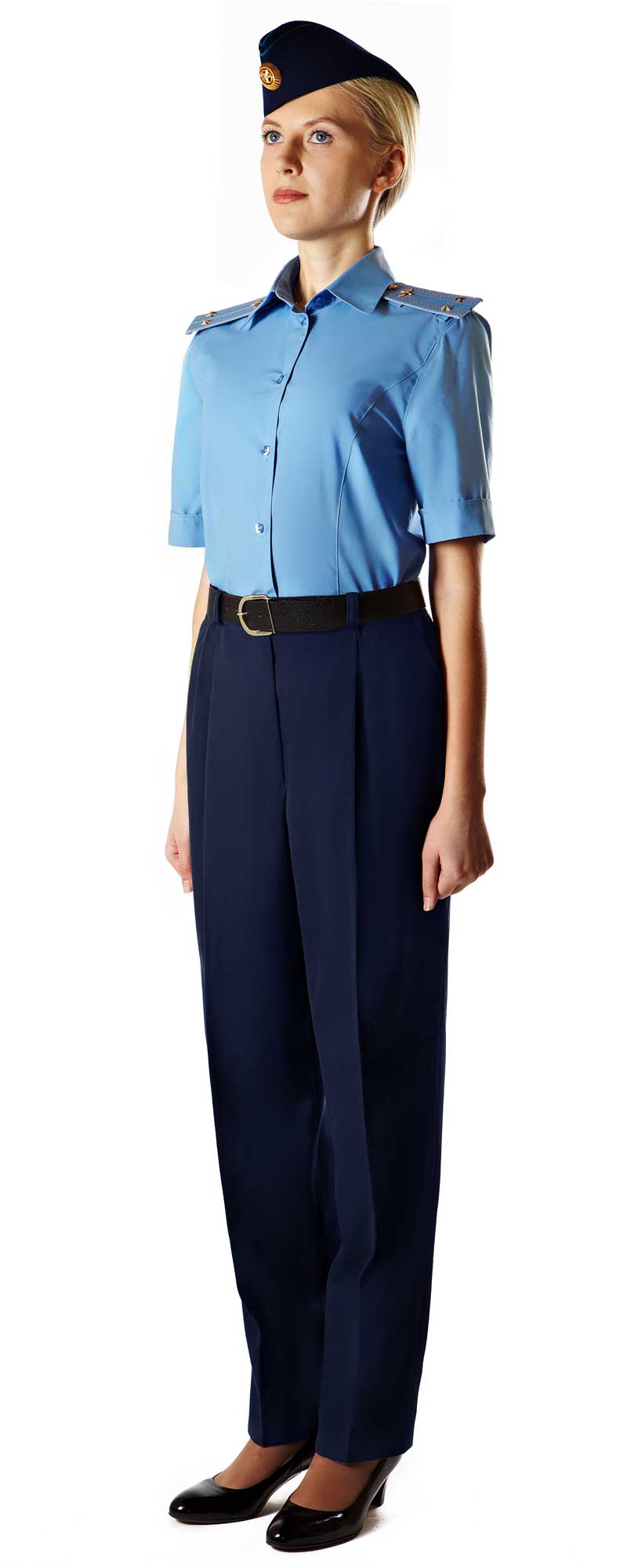 Летняя повседневная форма военнослужащих женского пола ВВС, брюки и блузка с коротким рукавом