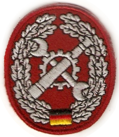 BW вышитая кокарда на красный берет « Служба ремонта » ВС Германии