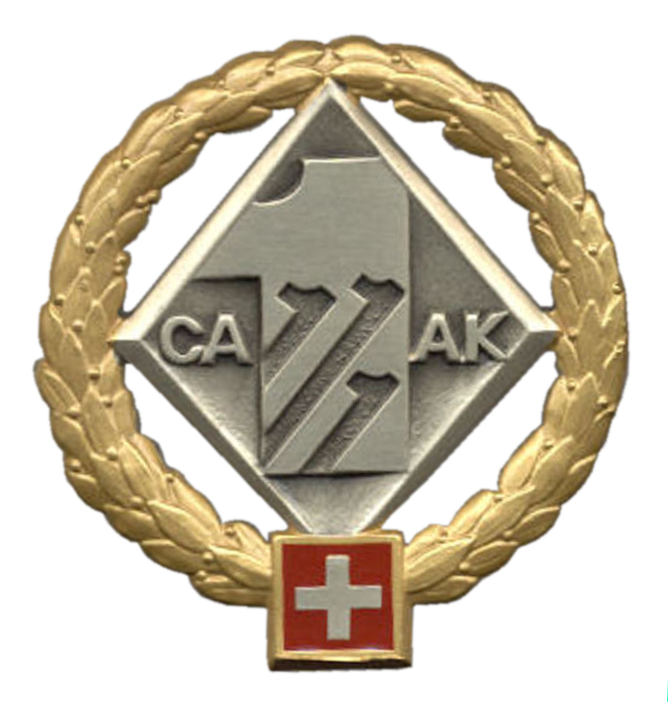Беретный знак 1-го армейского корпуса сухопутных войск Швейцарской армии
