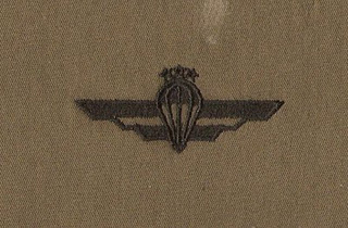 Airborne-Reconnaissance battalion (1992-1998) paratrooper qualification badge - silver (embroidered version) /Latvian National Armed Forces/