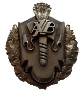 Staff battalion breast badge, 1 class /Latvian National Armed Forces/