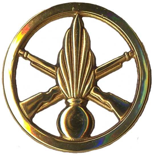 Beret metal badge of French army infantry units