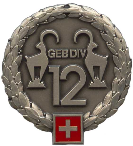 Беретный знак 12-й горнопехотной дивизии сухопутных войск Швейцарской армии