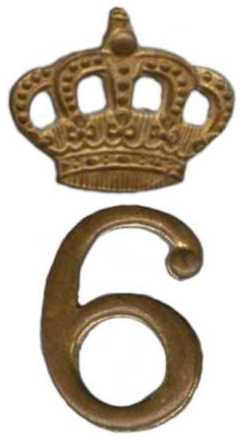 Петличные эмблемы 6-го пехотного линейного полка Королевких ВС Бельгии