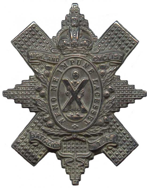 Кокарда знак на балморал батальона велосипедистов Королевского Горского полка