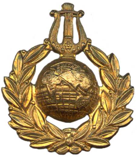 Кокарда знак на фуражку военного оркестра Королевского Корпуса Морской пехоты Великобритании